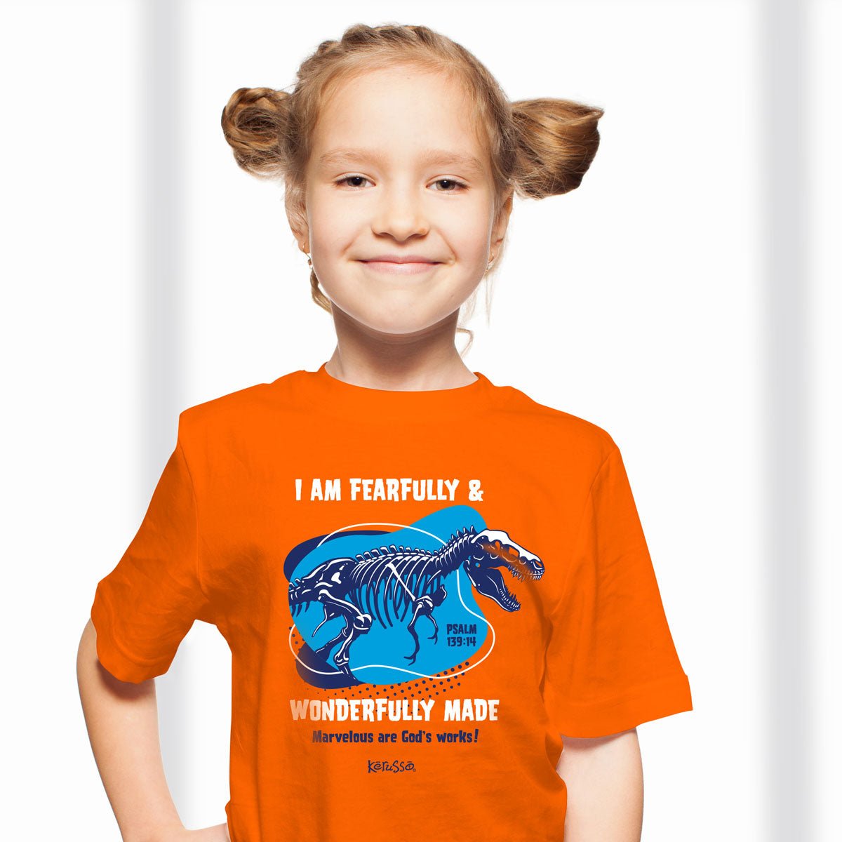 Kerusso® Kids T-Shirt | Wonderfully Made Dinosaur™ - Zealous Christian Gear - 1