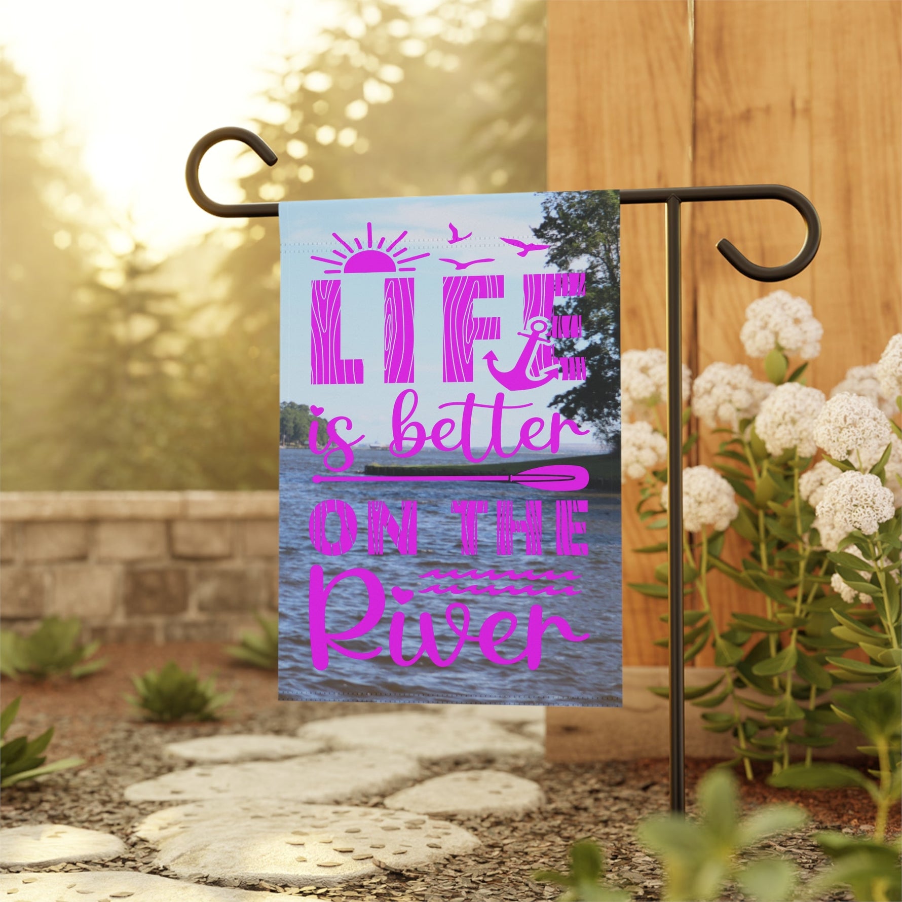 Life Is Better On the River | 12" x 18" Garden Flag - Zealous Christian Gear - 1