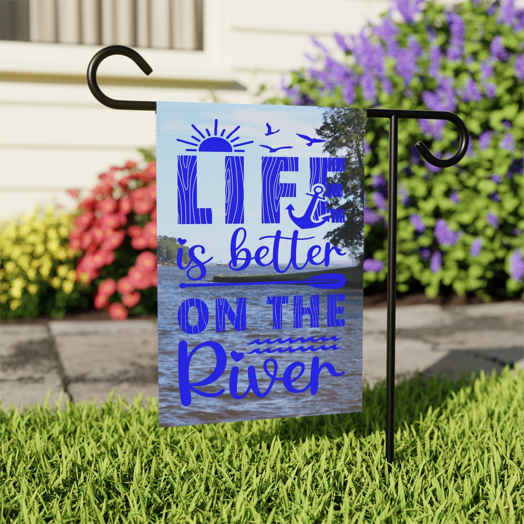 Life Is Better On The River | Blue | 12" x 18" Garden Flag - Zealous Christian Gear - 5