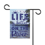 Life Is Better On the River | Navy Blue | 12" x 18" Garden Flag - Zealous Christian Gear - 3