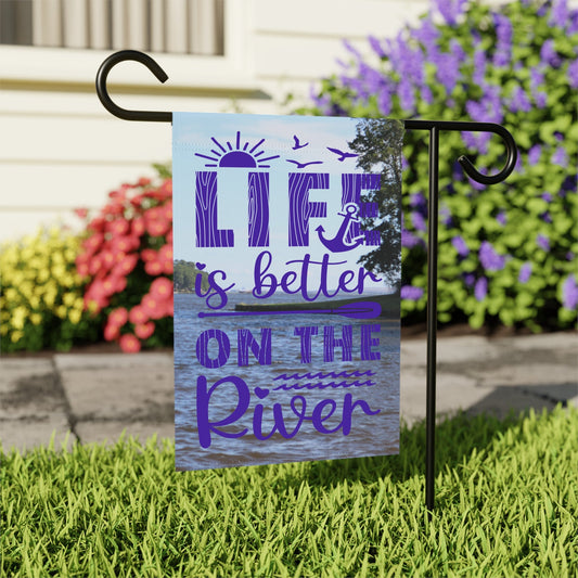 Life Is Better On the River | Purple | 12" x 18" Garden Flag - Zealous Christian Gear - 1