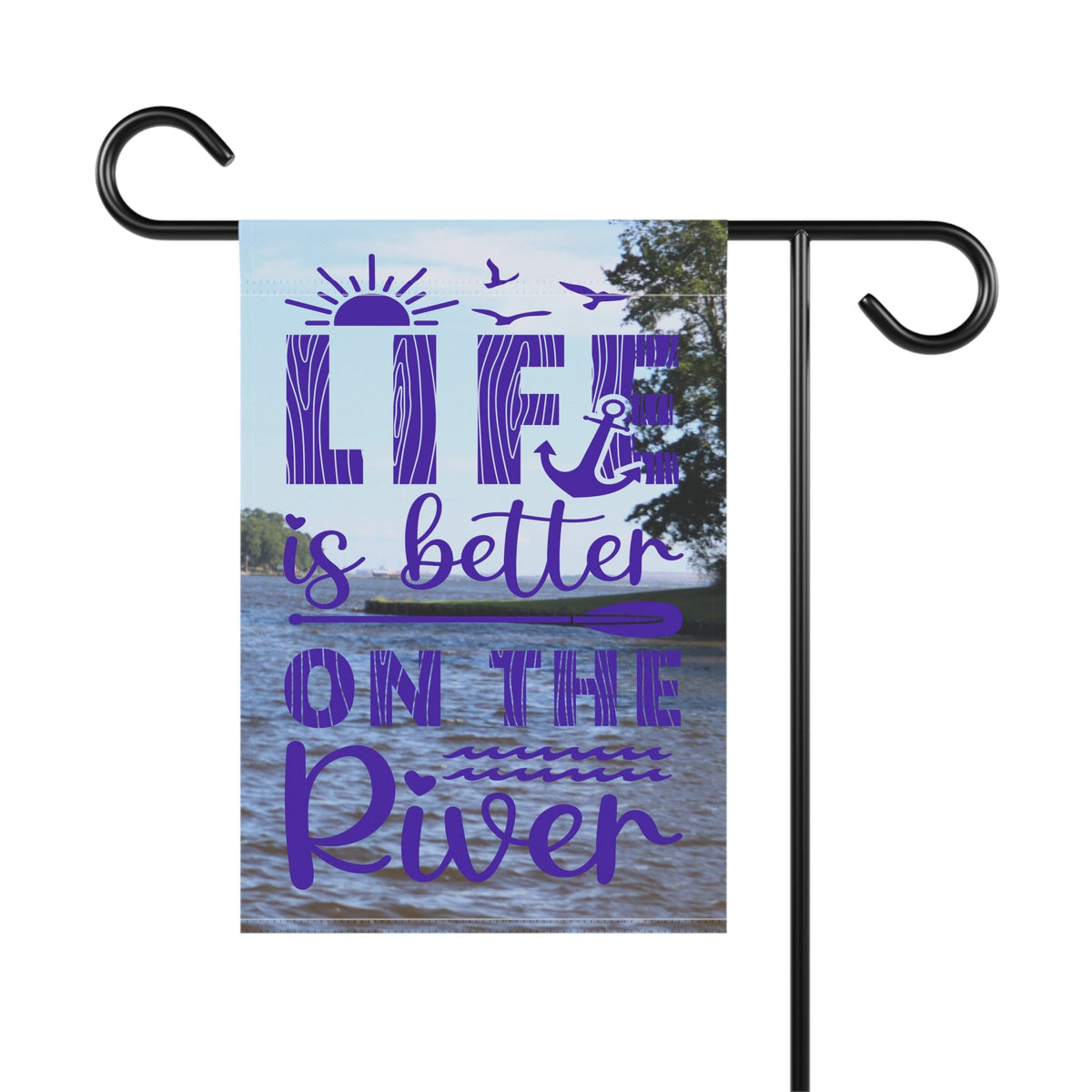 Life Is Better On the River | Purple | 12" x 18" Garden Flag - Zealous Christian Gear - 3