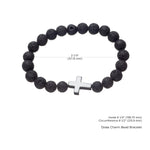 Merry Christmas From Mom | Cross & Volcanic Bead Bracelet - Zealous Christian Gear - 3