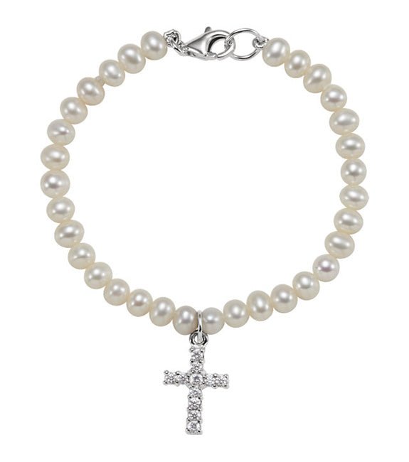 Pearls of Faith: Sterling Silver Cross Bracelet - Zealous Christian Gear - 2