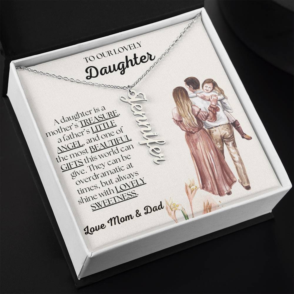 Personalizable To Our Lovely Daughter Necklace | Always Shine with Lovely Sweetness | From Mom and Dad | Gifts for Daughter - Zealous Christian Gear - 3