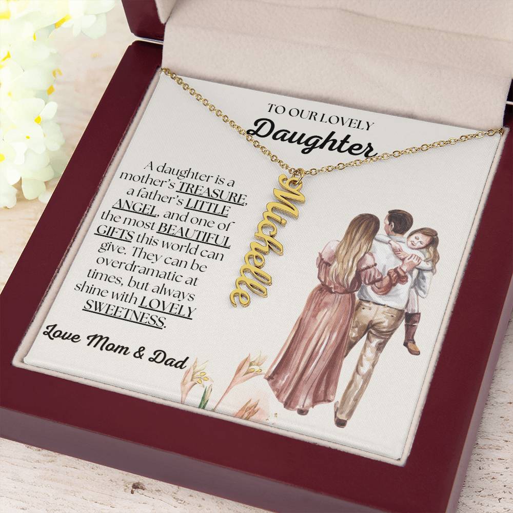 Personalizable To Our Lovely Daughter Necklace | Always Shine with Lovely Sweetness | From Mom and Dad | Gifts for Daughter - Zealous Christian Gear - 8